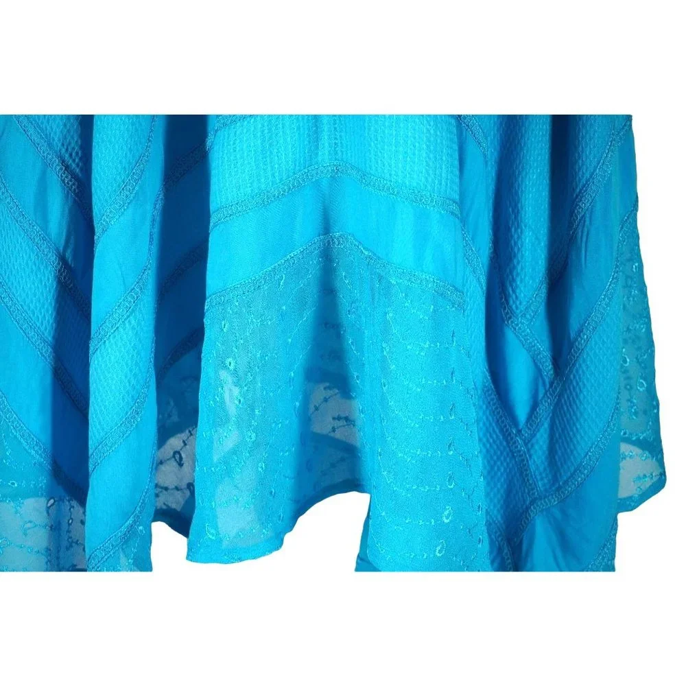 Added Dimensions Dress for Catherines Size 1X Blue Boho Hippie Midi Maxi‎